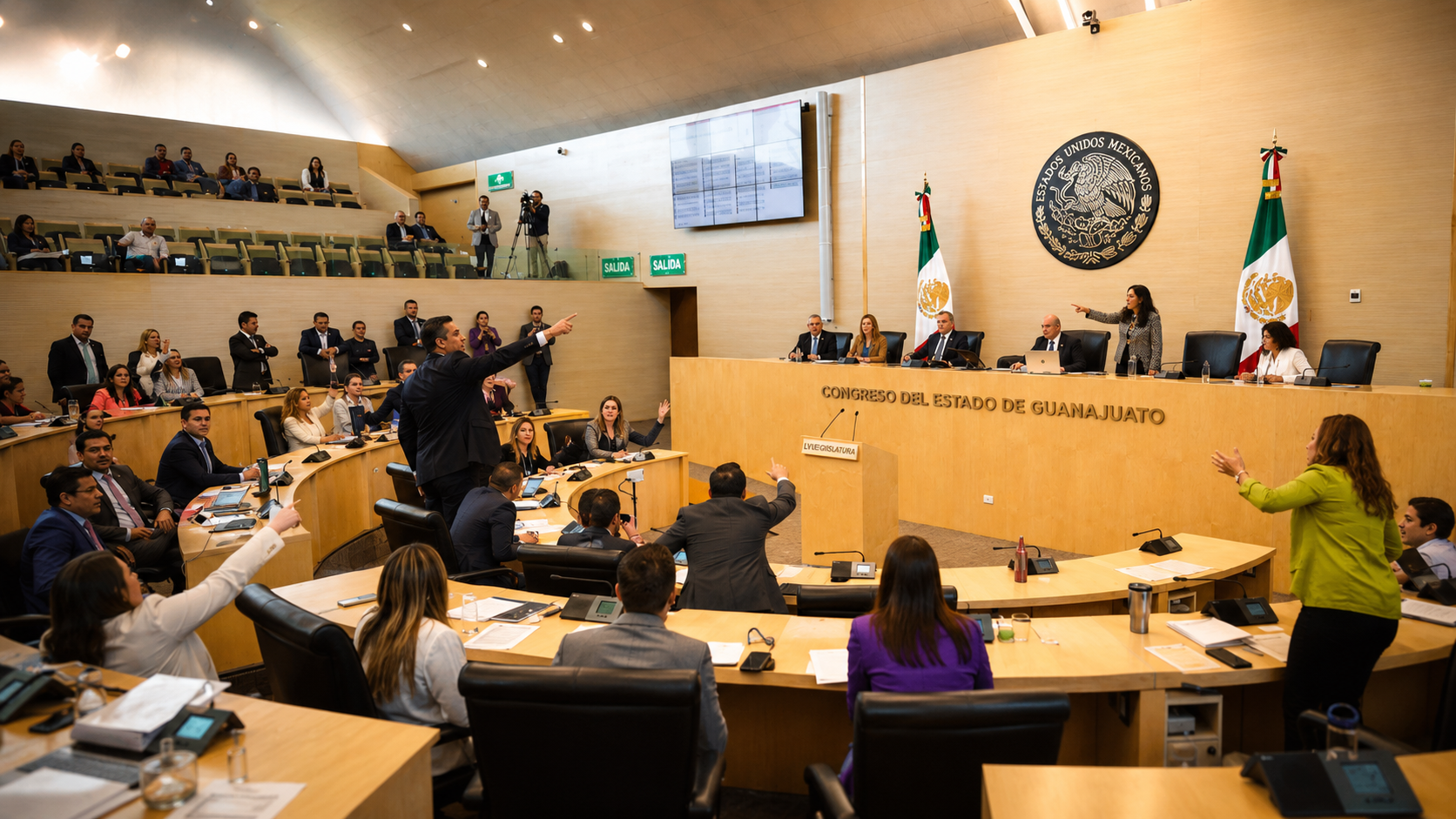 Congreso de Guanajuato durante debate político rumbo a elecciones 2027